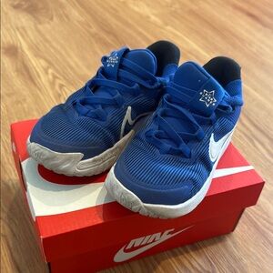 Nike Blue and White Sneakers with Mesh Upper